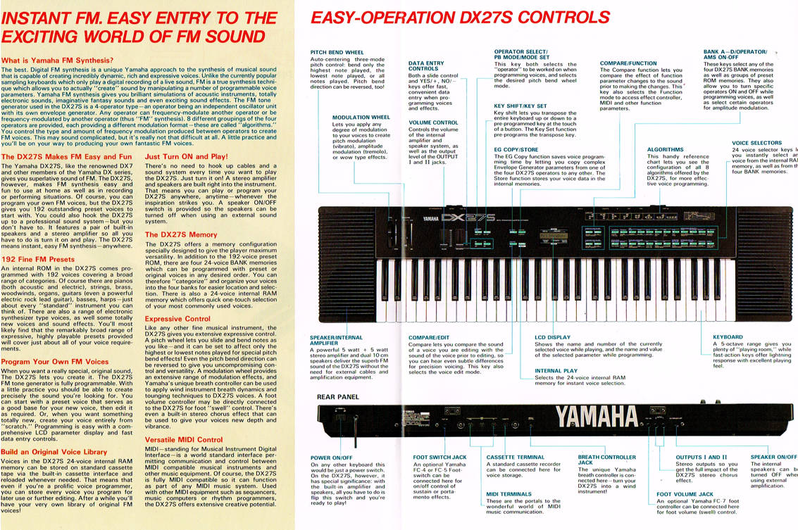 Yamaha DX27S Synthesizer (1986) | WOLF FASCINATIONS